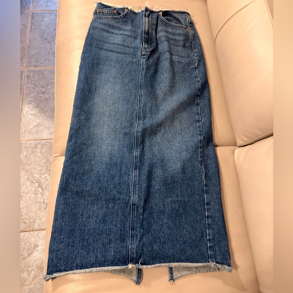 Pull&Bear Dark Blue Denim Skirt